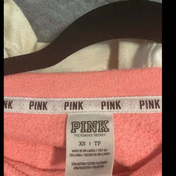 Victoria's secret pink crewneck sweatshirt, women's xs, pink sweatshirt - Picture 2 of 4